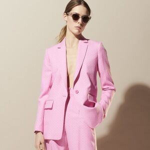 NWT Sandro savina pink swiss dot printed blazer jac